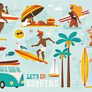 Let´s go surfing. Character Design, and Traditional illustration project by Raquel Jove - 07.27.2015