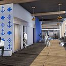 PFC - Llegar a buen puerto - Edificio multifuncional en el puerto de Barcelona. Een project van 3D y Architectuur van Germán Valle - 22.07.2015
