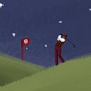 Golf under the moonight (poster). Traditional illustration project by Alberto Vicente Jiménez - 11.15.2011