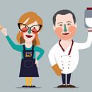 Characterization for Superbó cooking school. Projekt z dziedziny Design, Projektowanie postaci i Projektowanie graficzne użytkownika Ángela Tarrazó - 02.11.2015