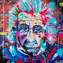 Albert Einstein. Painting, Acr, and lic Painting project by Pilar Y Atienza - 05.26.2013