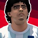 Ilustraciòn │ Diego Armando Maradona. Design, Graphic Design, and Traditional illustration project by Ema Vivas - 11.07.2015