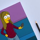 Autorretrato Simpsonizado Digital. Design, Character Design, and Traditional illustration project by Carolina Lozano - 12.21.2015