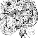Ilustración para cuento estilo mitológico - Realizado en tinta china y plumín. . Traditional illustration project by Julian Martin Avellaneda - 12.31.2015
