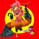 funkey chicken. Art Direction, and Traditional illustration project by John Hogan - 04.19.2015