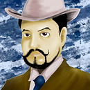 Retrato digital Rubén Darío . % Lucia Harter tarafından hazırlanan Geleneksel illüstrasyon projesi - 02.16.2016