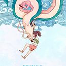 Spirited Away poster. Traditional illustration project by Silvia Gaspar - 02.19.2016