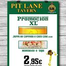 Carteles Cervecería Pit Lane, Centro Comercial Zemtrum, La Palma del Condado, Huelva.. Graphic Design project by Mayte Serna - 01.07.2015