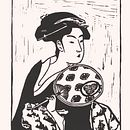 Geisha, Linograbado. . % Antonio Linares tarafından hazırlanan Sanat ve El Sanatları, Geleneksel illüstras, Ve on projesi - 05.26.2016