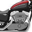 Harley Davidson Ilustración Vectorial. Un proyecto de Diseño, Diseño gráfico e Ilustración tradicional de Carlota Felipe de Francisco - 05.07.2016