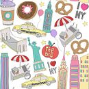 Pattern Design | NY NY!. Traditional illustration project by Evangelina - 07.28.2016