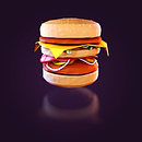 Mc Whopper - Low Poly. 3D project by Iván Casal - 09.07.2015