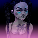 Neon Girl. Fine Arts, and Traditional illustration project by Olga M. - 09.07.2016