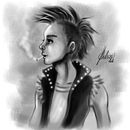 Fashion punk. Projekt z dziedziny Projektowanie postaci, Trad, c i jna ilustracja użytkownika Dulsonio dudu - 20.09.2016
