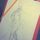 La Muerte no tiene porque ser algo horrible, quizás sea algo hermoso... (Boceto).. Fine Arts, Comic, Character Design, and Traditional illustration project by Gabriel Parra - 10.21.2016