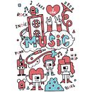 Music -  I Love. Un proyecto de Dirección de arte, Diseño e Ilustración tradicional de David Sean - 26.10.2016