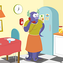Monstruo en la cocina. Character Design, and Traditional illustration project by Mónica González - 11.18.2016