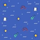 Ramdom things pattern. Traditional illustration project by Isabella Pazó Mallé - 11.24.2016