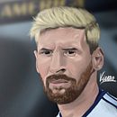 Lionel Messi │ Ilustración . Fine Arts, Design, Graphic Design, Traditional illustration, and Painting project by Ema Vivas - 11.28.2016
