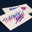 Yani & Guille – Letterpress Postcards. Un proyecto de Diseño, Tipografía y Diseño de automoción de Yani&Guille - 10.01.2017