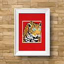 Jaguar. Ilustração tradicional projeto de nuzhet flores - 03.02.2017