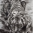 AEROGRAFIA TIGRE SOBRE GLASSE. Un projet de Illustration traditionnelle de a_ioria90 - 02.05.2017