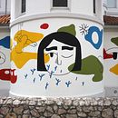 Obra en proceso  para "Cantabria en Mural".. Un proyecto de Arte urbano, Ilustración tradicional y Pintura de Pablo Burgueño - 04.05.2017