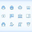  Free Blue UI Icons. Un proyecto de Diseño gráfico de Margarita Ivanchikova - 14.05.2017