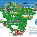 Serie de Ilustraciones para mapa . Traditional illustration, and Vector Illustration project by Nerea Guinea Eguiguren - 06.06.2017