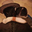 Abrazo de padre e hija indígenas de Ecuador.. Design project by David Gramal - 12.30.2018