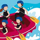 Ilustración-Mapa / RAFTING PARC. Traditional illustration, and Vector Illustration project by Silvia Sanmiquel - 04.01.2017