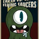 Poster vintage  Earth vs. the Flying Saucers. Projekt z dziedziny  Kino, Design, Trad, c, jna ilustracja i Grafika wektorowa użytkownika Perla Rivas - 13.08.2017