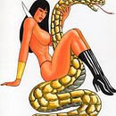 Mi Proyecto del curso: Cómo conquistar a una Pin Up. Un projet de Illustration traditionnelle, Beaux Arts, Peinture, Dessin au cra, on , et Dessin de geologobb - 10.08.2017