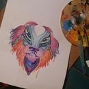 WaterColor LION. Een project van Traditionele illustratie van Pi Lsm - 06.09.2017