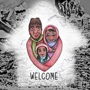 Colaboración solidaria proyecto "HOGAR=REFUGIO"(de Iratxe Gonzalez) Ilustración original+mural . Traditional illustration, and Street Art project by Greenedur - 09.24.2017