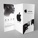 Folleto Apple Airpods. Publicidade, Direção de arte, e Design projeto de Jorge López - 16.10.2017