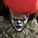 Retrato de Pennywise. Ilustração tradicional projeto de José Ángel Cabrera Villalba - 02.11.2017