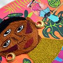 Ilustración bordada sobre la mujer en el mundo. Un proyecto de Artesanía, Diseño, Diseño de vestuario e Ilustración tradicional de Angela Hernandez - 09.11.2017