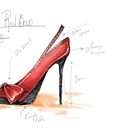 DISEÑO DE ZAPATILLA ROJA . Desain, Desain Sepatu & Ilustrasi tradisional proyek oleh Mina Nava - 11.21.2017