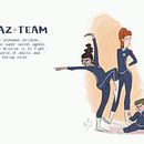 BAZ TEAM. Een project van Ontwerp van personages van Rocío Mira - 24.01.2017