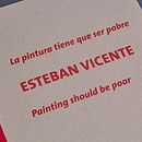 La pintura tiene que ser pobre - Esteban Vicente. Un proyecto de Diseño editorial y Dirección de arte de José Luis Sanz - 29.11.2017