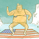 Trump y Calentamiento global. Ilustração tradicional projeto de John Sastoque - 05.07.2017