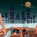 Retrowave art. Un proyecto de Diseño, Ilustración vectorial y Lettering de Julio López - 30.11.2017