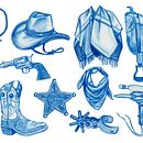 Western Props Ein Projekt aus dem Bereich Animation, Kino, Kino, Video und TV, Comic, Design, Schuhdesign, Erweiterungsentwicklung, Design von Figuren, Design von Garderoben, Bühnendekoration, Traditionelle Illustration, Vektorillustration, Kartonmodellbau und Malerei von Leidy Chaux - 21.08.2016