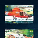 Helicópteros. Sello postal. Graphic Design, and Traditional illustration project by Roberto Roiz - 05.07.2017