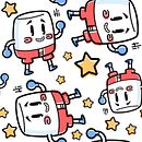 Pattern bombones boxeadores. Un proyecto de Ilustración vectorial de Esmeralda Quiroz - 08.12.2017