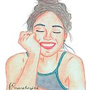 Mi Proyecto del curso: Retrato ilustrado en acuarela - "Chica Sonriente / Smiling Girl". Een project van Traditionele illustratie van Fernanda Marchezini - 29.03.2018