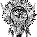 Ilustración de tótem de búfalo. Un proyecto de Diseño gráfico e Ilustración tradicional de Aristeo Galán Costilla - 14.12.2017