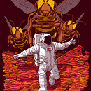 Killer Bees on Mars. Projekt z dziedziny Trad, c i jna ilustracja użytkownika JCMaziu - 15.12.2017