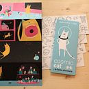 Cosmic Cat y la fiesta planetaria (MTM editores). Traditional illustration project by Paula Cuántica - 10.10.2016